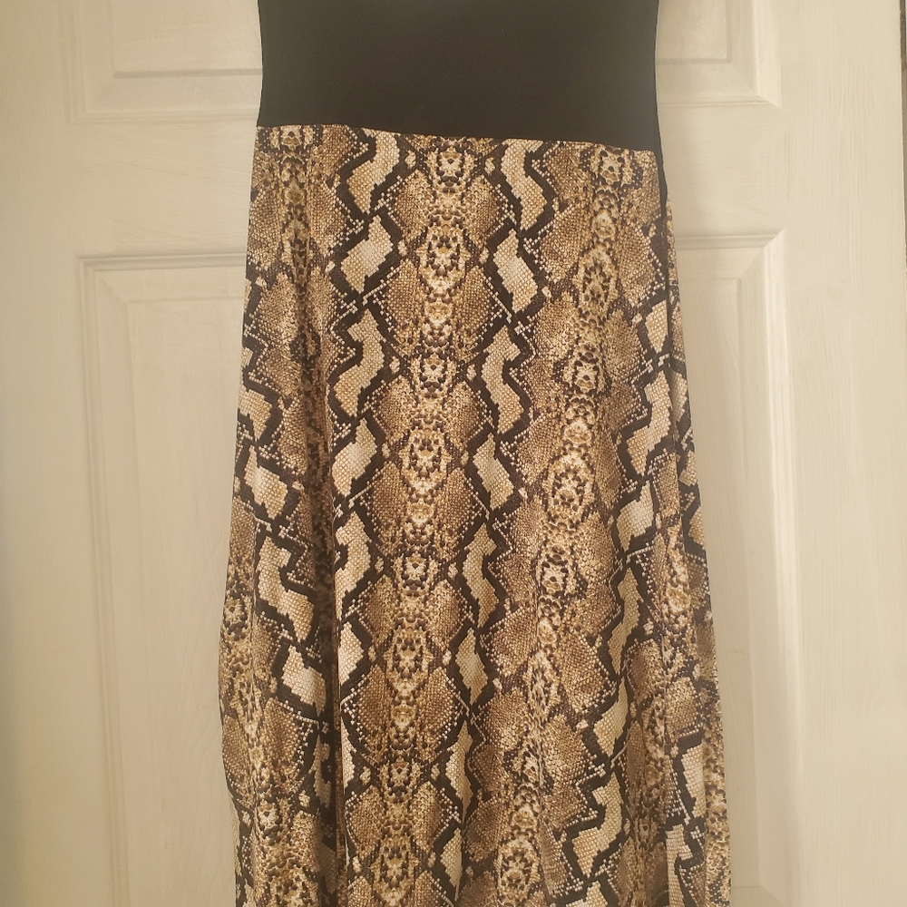 Stylish Snake Print Dress With Pockets